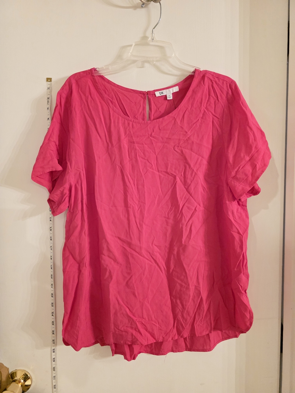 DR2 Women's Hot Pink Short Sleeve Blouse NWT